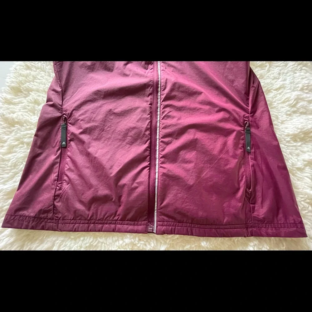 adidas Women's Burgundy Hooded Windbreaker Jacket